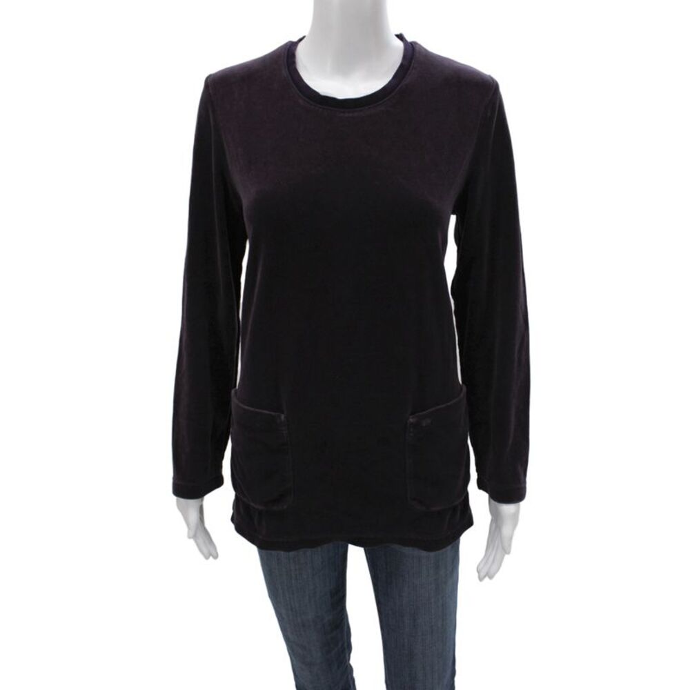 Sonia Rykiel Womens Purple Tunic T Shirt Long Sleeve Round Neck Size M